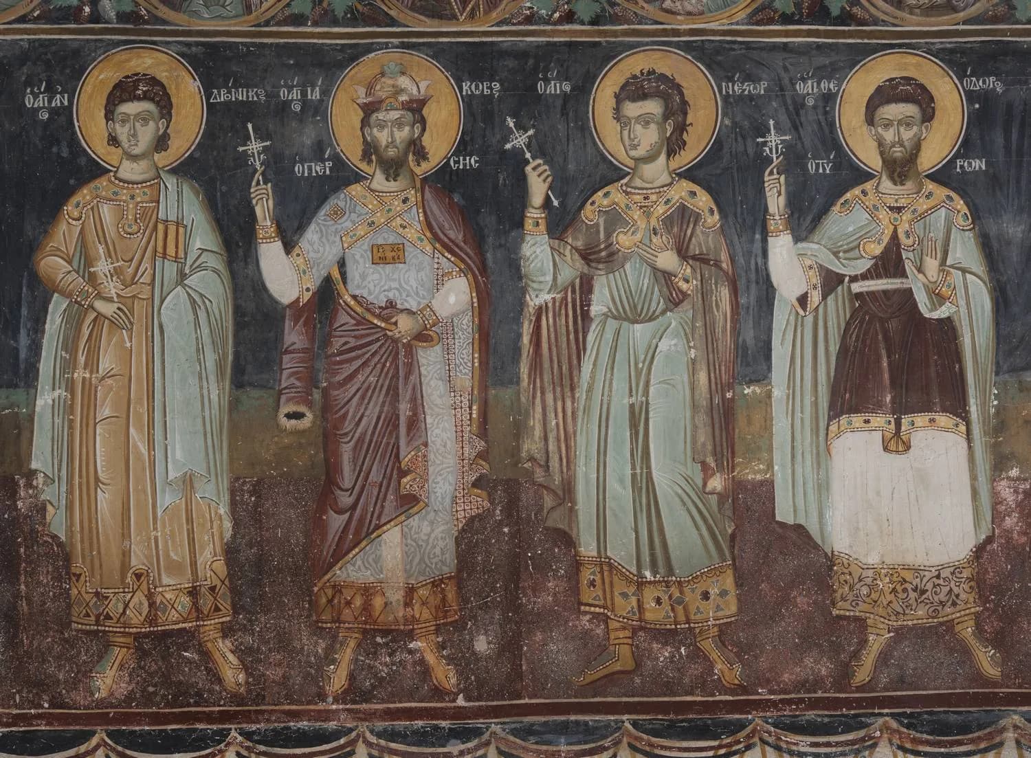 Προεπισκόπηση εικόνας για Νότιο τμήμα Κατώτερη εικονογραφική ζώνης ζώνης τοιχογραφιών ανατολικού τοίχου Τράπεζας. Γ' Μέρος